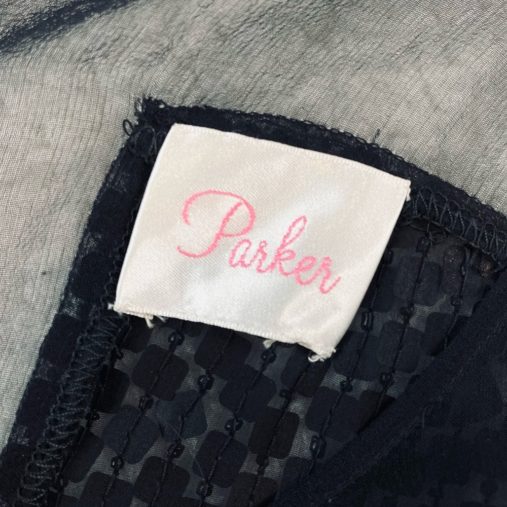 PARKER • Black Carson Combo Silk Chiffon Sequin Embellished Tank Top, S - Picture 14 of 16